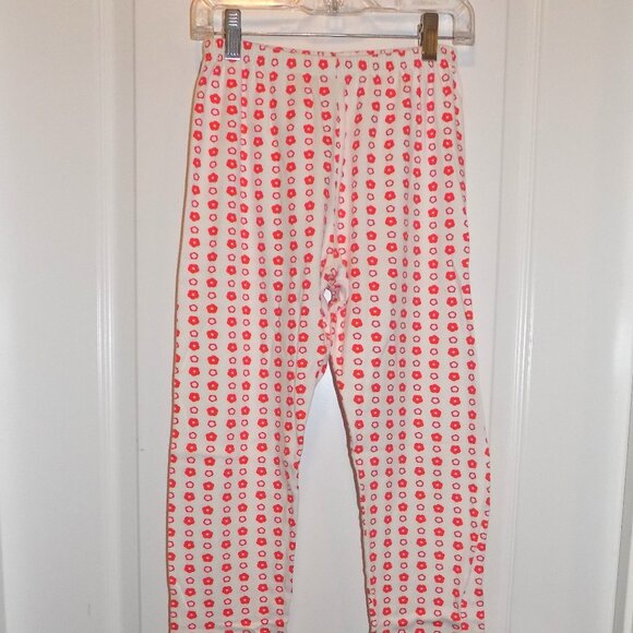 PETIT BATEAU Girls White Orange Circle Dot Pajama Bottoms PJ Pants Sz 14 - Picture 1 of 3